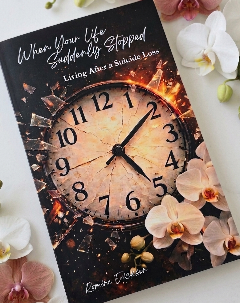 Englische Ausgabe des Herzwärts-Buches „When Your Life Suddenly Stopped“ als einzelnes Buchfoto dargestellt.