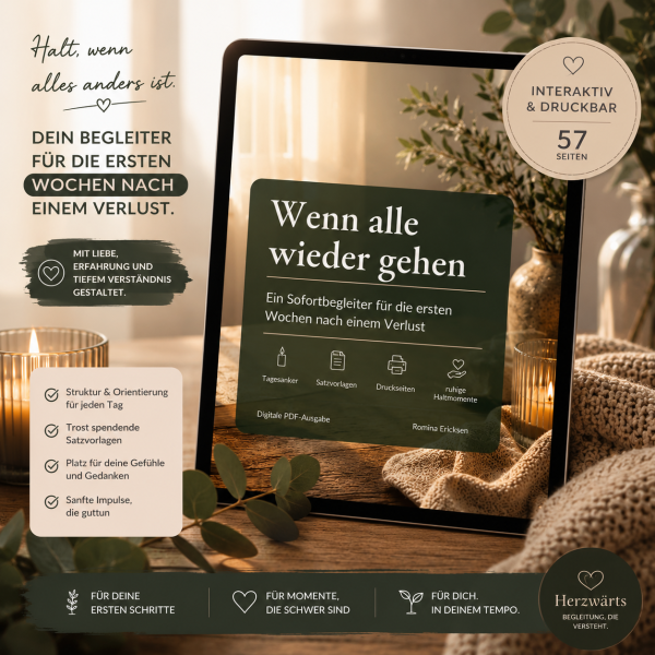 Produktbild für den digitalen und ausdruckbaren Begleiter - Trauer - Wenn alle wieder gehen